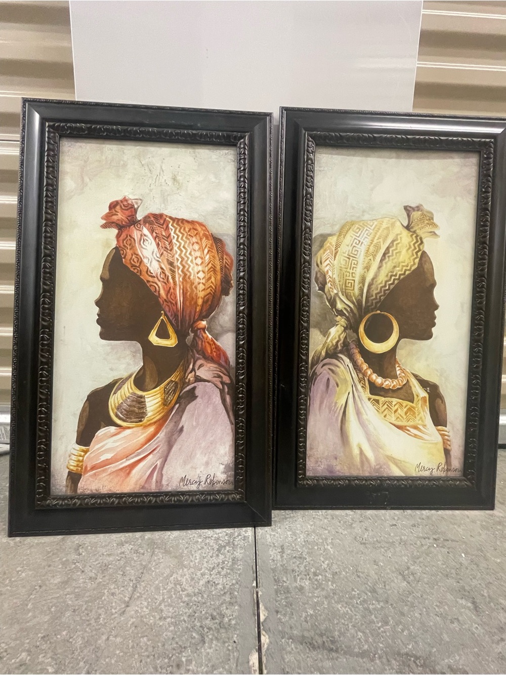 Pair of Mercy Robinson
"Beauty and Strength" Framed Art Prints (24" x 13")